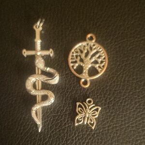 Nature Theme Pendant Bundle Snake Tree Butterfly